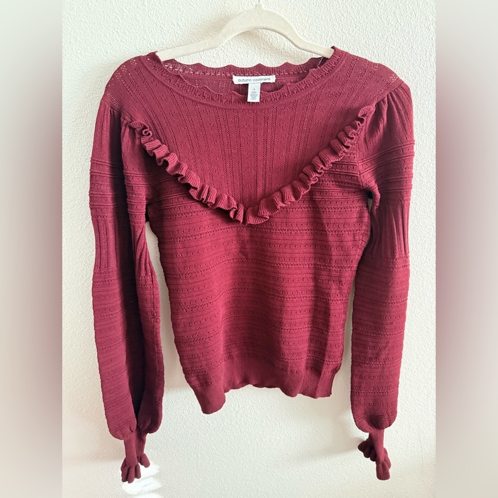 Autumn Cashmere Red Pointelle Sweater - Small